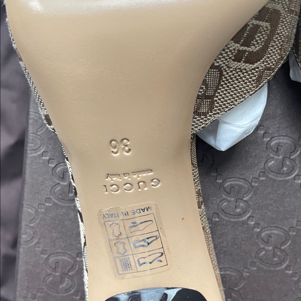 Gucci Brown Patterned Women's Sandals - Picture 7 of 10